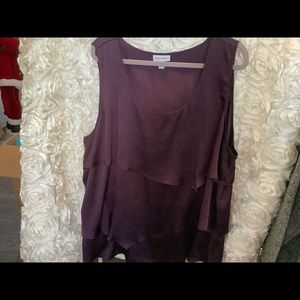 Fashion bug 3x silk purple 3 ruffled layers camisole